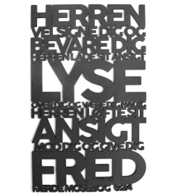 Træskilt, Bibelvers: Herren velsigne dig, Sort MDF