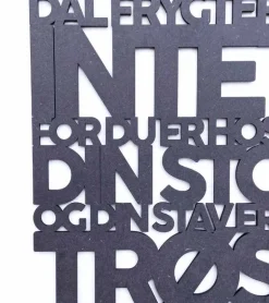 Træskilt, Bibelvers: Salme 23, Sort MDF