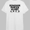 T-shirt: Kingdom Power Glory, Hvid