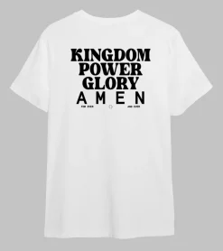 T-shirt: Kingdom Power Glory, Hvid