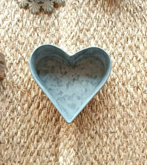 Zink Plante hjerte, 13 x 11 cm